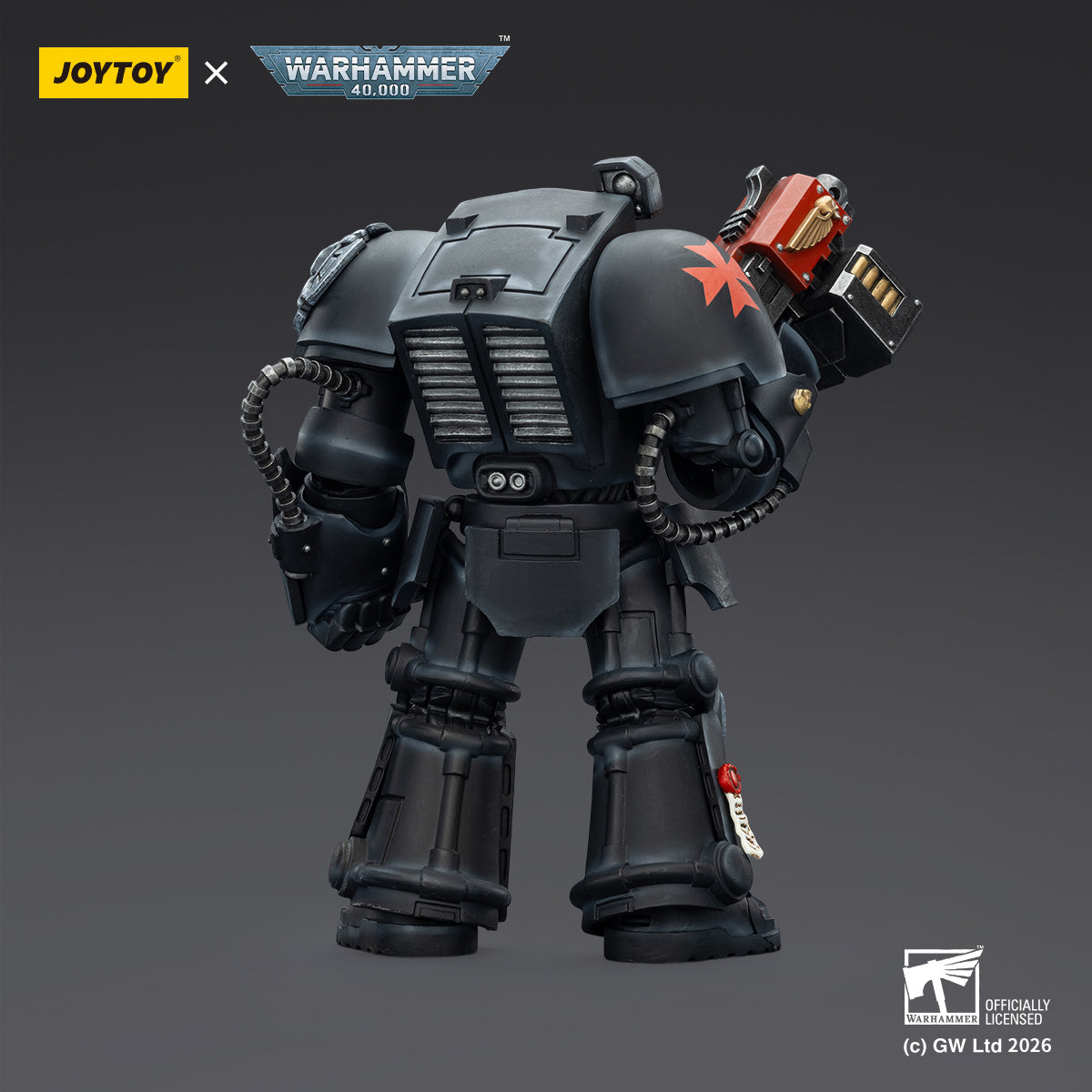 JOYTOY Warhammer 40,000 Action Figure 1/18  BlackTemplars Terminator 2 with Power Fist and Storm Bolter Model Toys JT03103