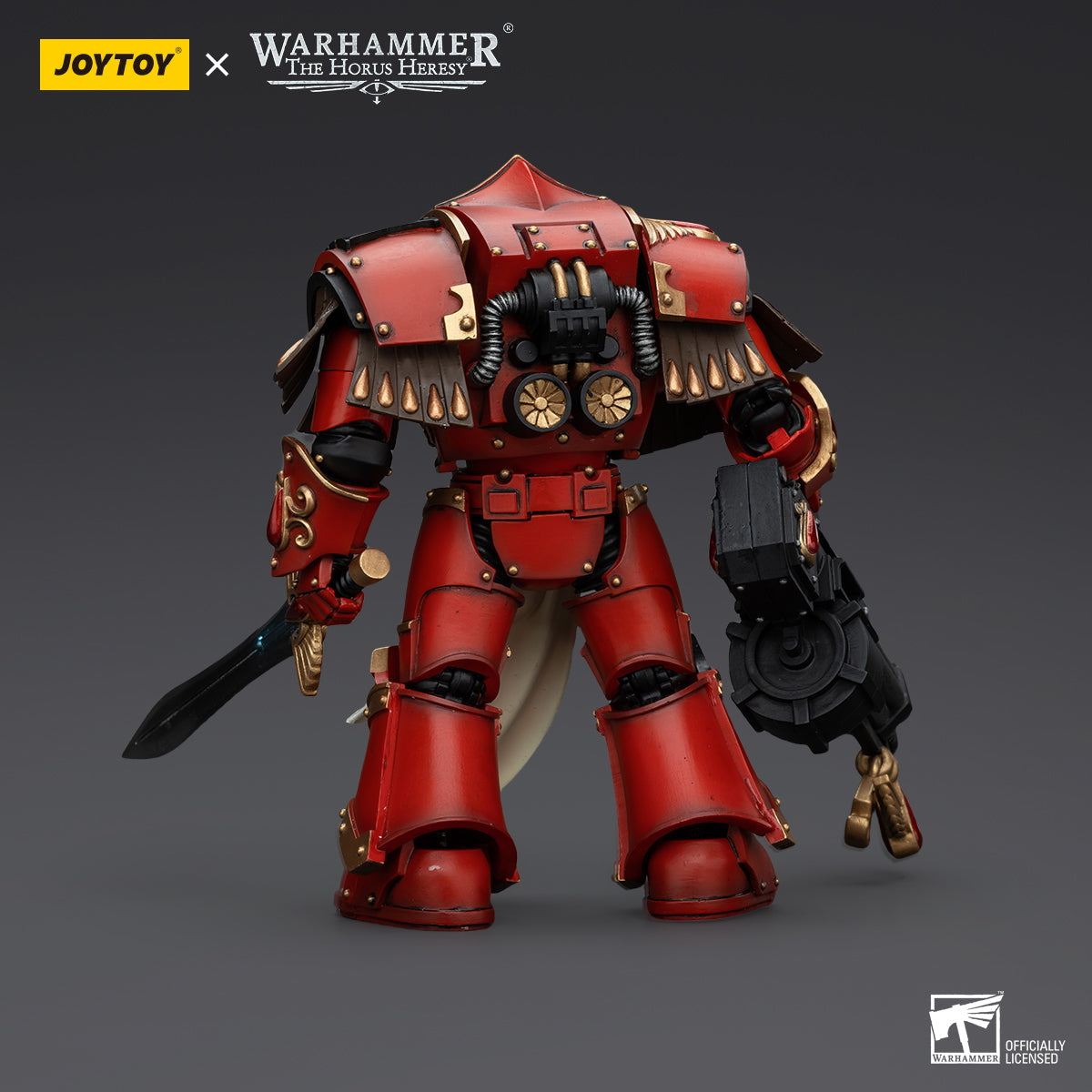 JOYTOY Action Figure 1/18Blood Angels Crimson Paladins Squad Crimson Paladin with Iliastus Assault Cannon Model Birthday Gifts 