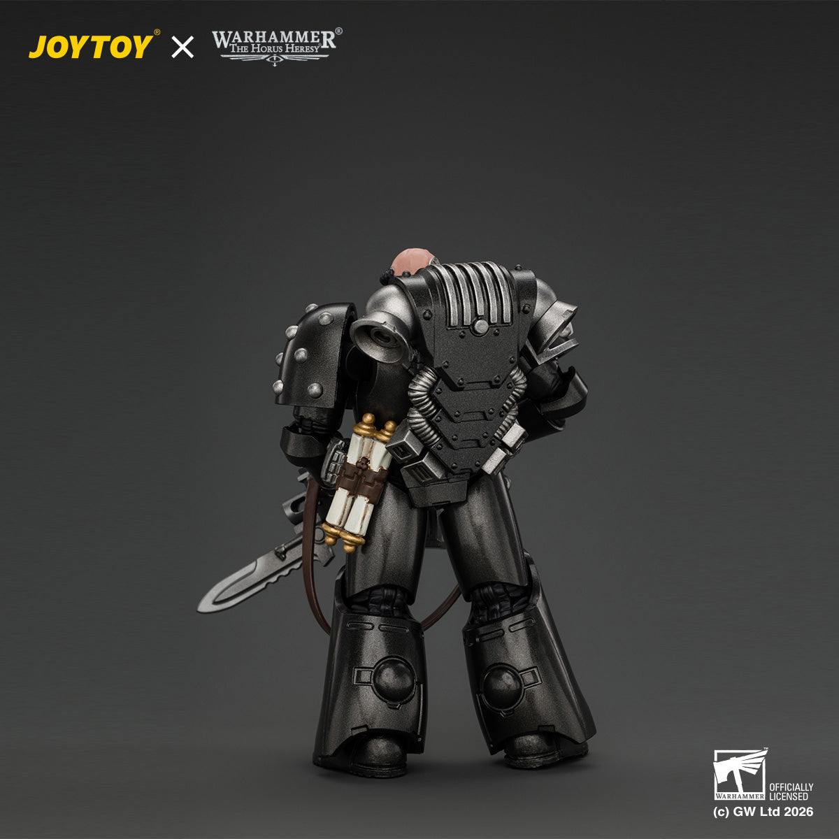 JOYTOY 1/18 Warhammer "The Horus Heresy" Action Figure Iron Hands MkVI Tactical Sergeant with Bolter, Plasma Pistol & Power sword