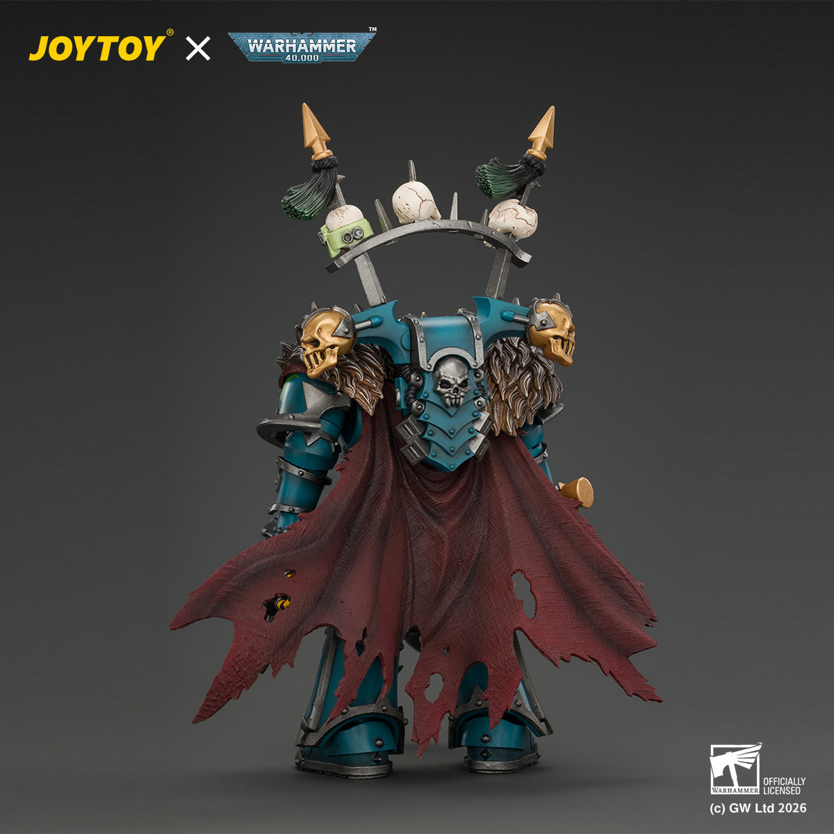 JOYTOY 1/18 Warhammer 40K Action Figure Alpha Legion Chaos Lord with Plasma Pistol and Accursed Weapon