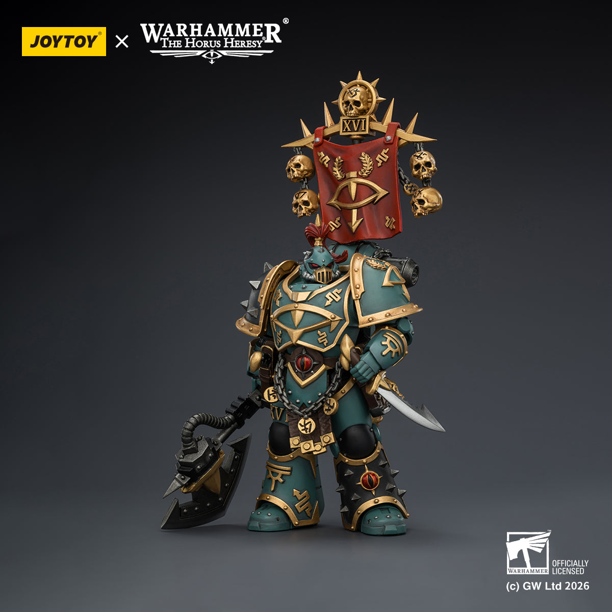 JOYTOY Warhammer Action Figure  Sons of Horus Vheren Ashurhaddon Master of the True Sons, with the Axe Serpentis   Collection Model Birthday Gifts