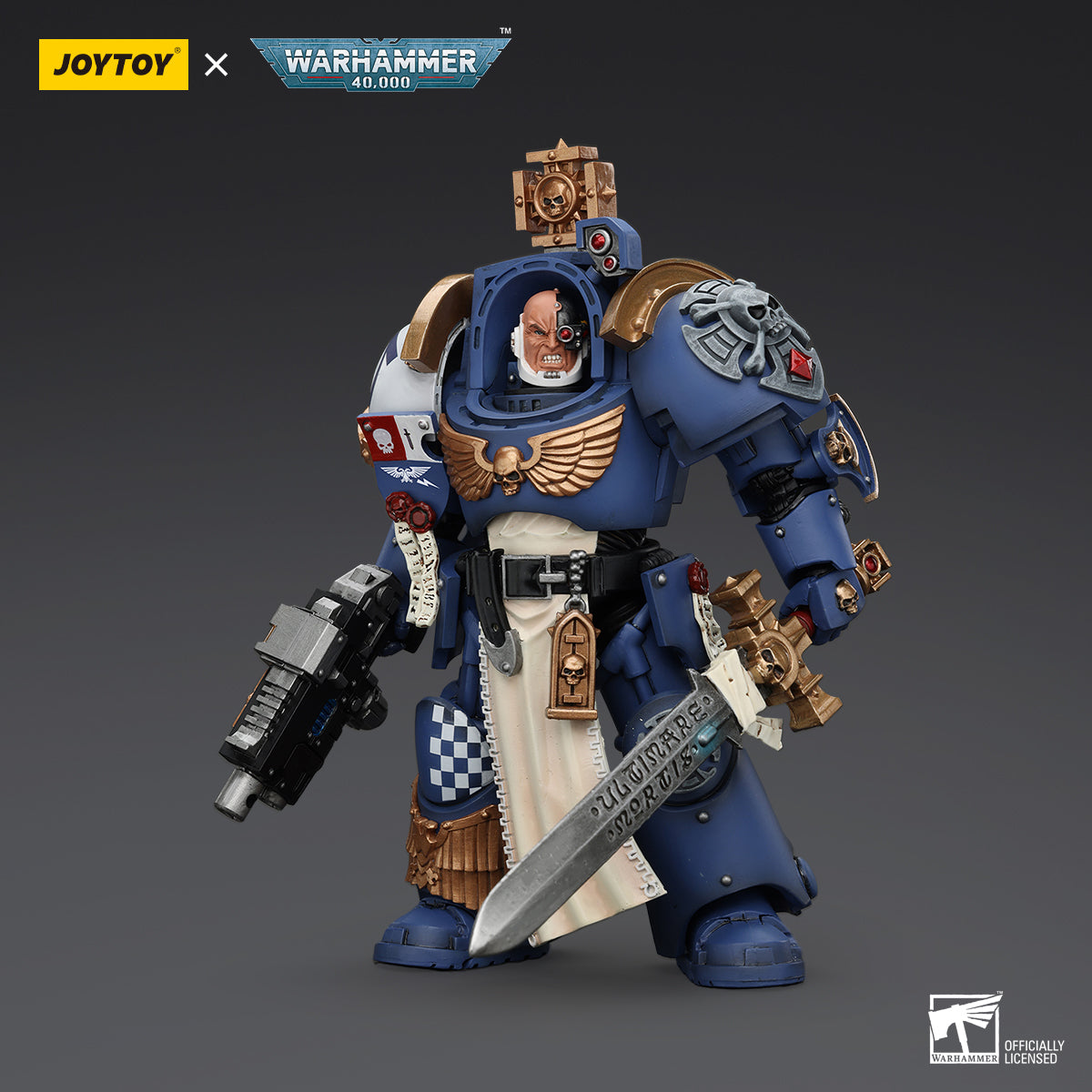 JOYTOY Action Figure 1/18 Ultramarines Captain In Terminator Armor Model Birthday Gifts 