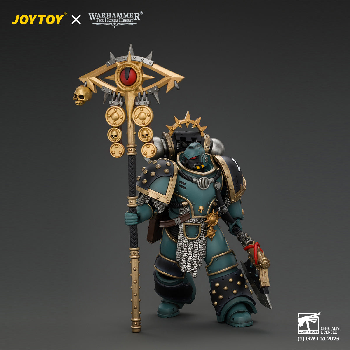 JOYTOY Warhammer "The Horus Heresy"  1/18  STARCRAFT Action Figure  Sons of Horus Herald Consul with Icon of Allegiance, Bolt Pistol and Power Weapon