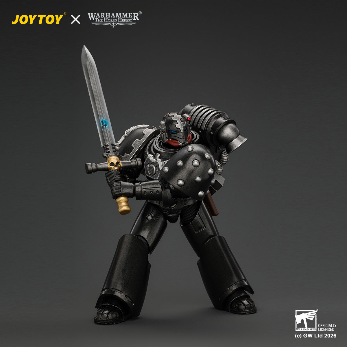 JOYTOY 1/18 Warhammer "The Horus Heresy" Action Figure Iron Hands MkVI Tactical Sergeant with Bolter, Plasma Pistol & Power sword