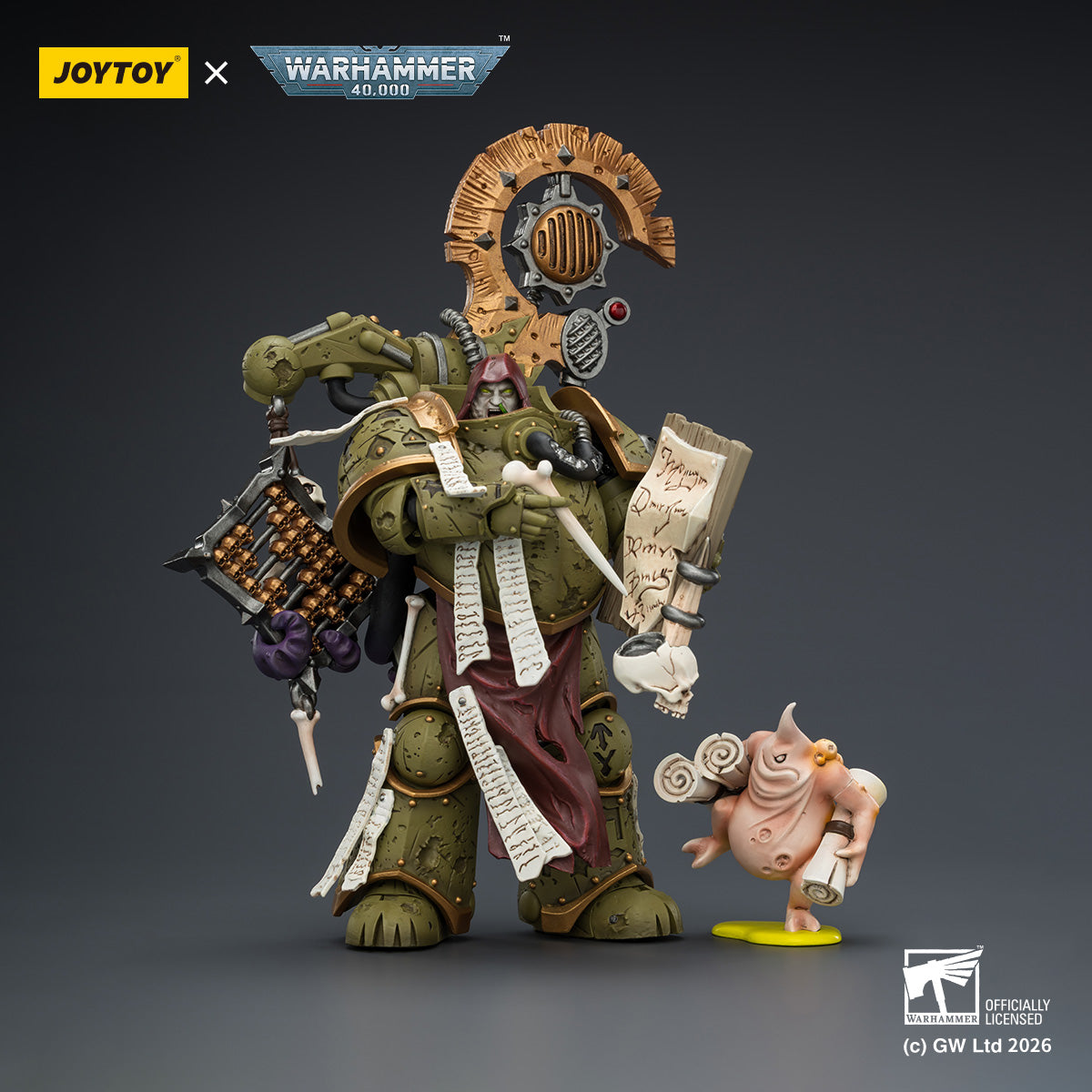 JOYTOY Warhammer 40k Death Guard Tallyman with Plasma Pistol Collection Model Birthday Gifts