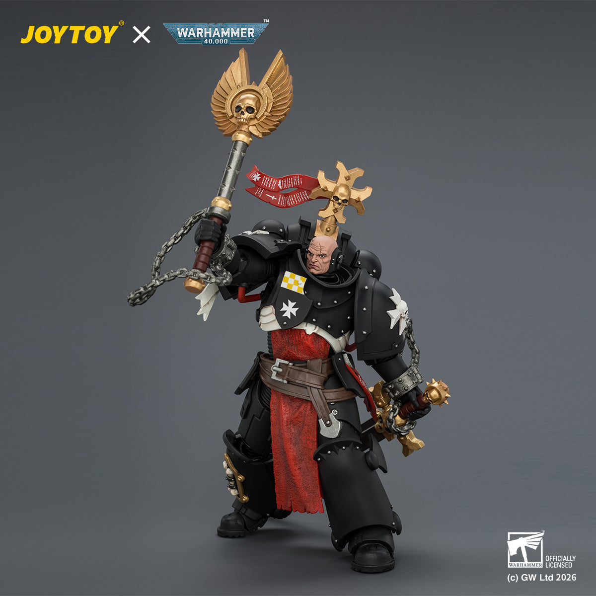 [PreOrder]JOYTOY Warhammer 40k 1/18 Action Figure Black Templars Execrator 1 with Crozius Arcanum and Master-Crafted Power Weapon