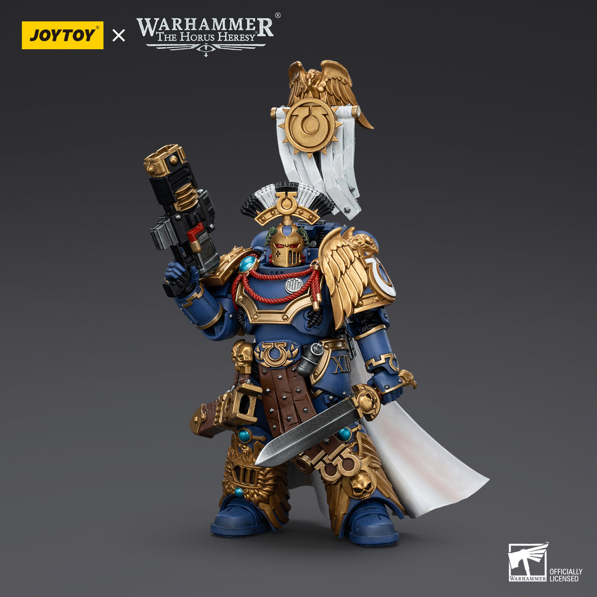 JOYTOY Action Figure 1/18 Ultramarines Legion Praetor with Power Sword and Volkite Serpenta Model Birthday Gifts 