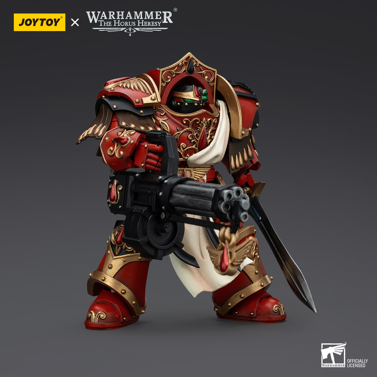 JOYTOY Action Figure 1/18Blood Angels Crimson Paladins Squad Crimson Paladin with Iliastus Assault Cannon Model Birthday Gifts 