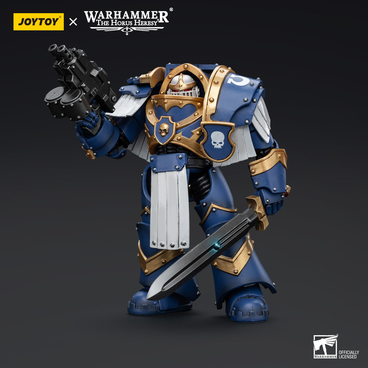 JOYTOY Action Figure 1/18 Ultramarines Cataphractii Terminator Squad Sergeant with Power Sword Model Birthday Gifts 