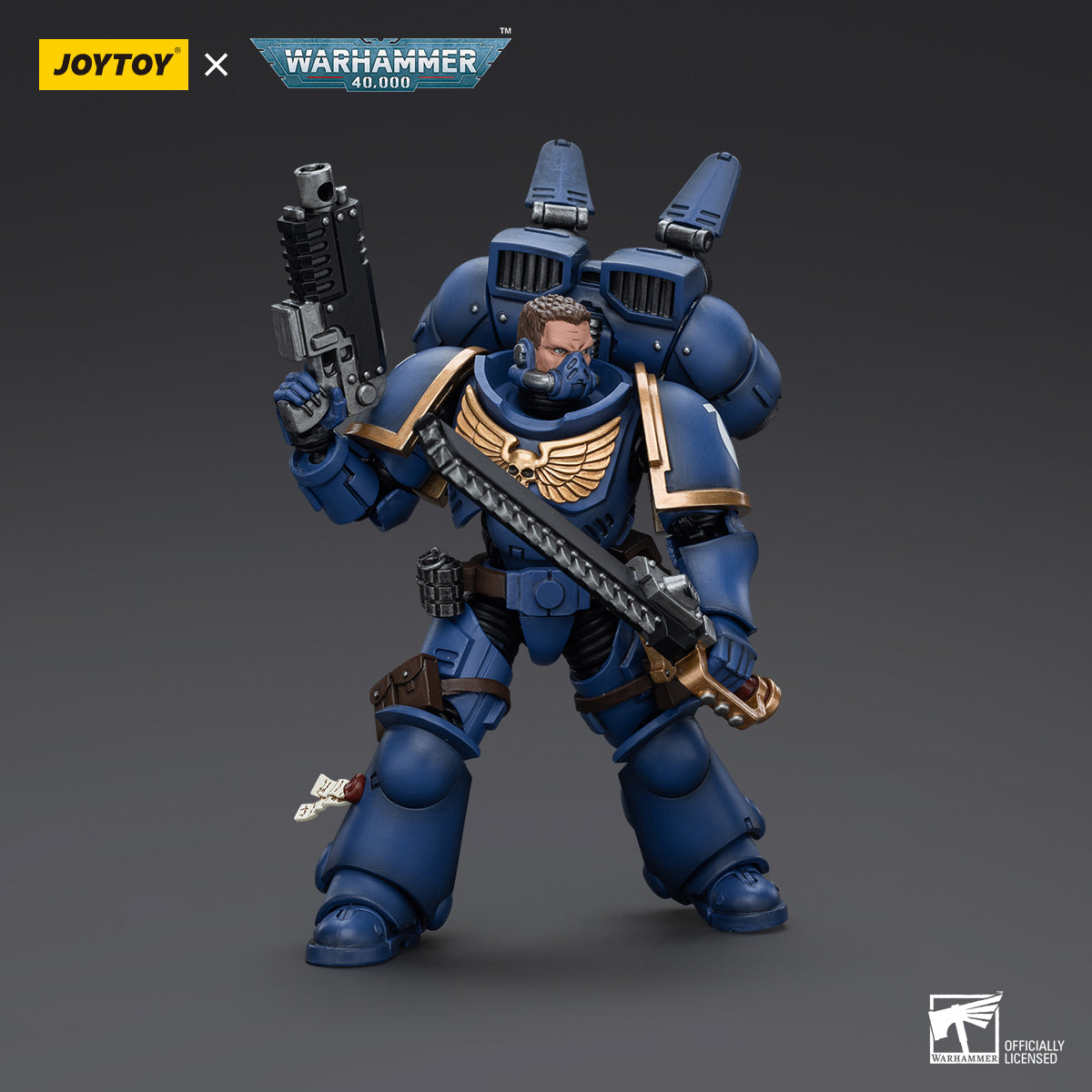 JOYTOY Action Figure 1/18Ultramarines Jump Pack Intercessors Intercessor 1 Model Birthday Gifts