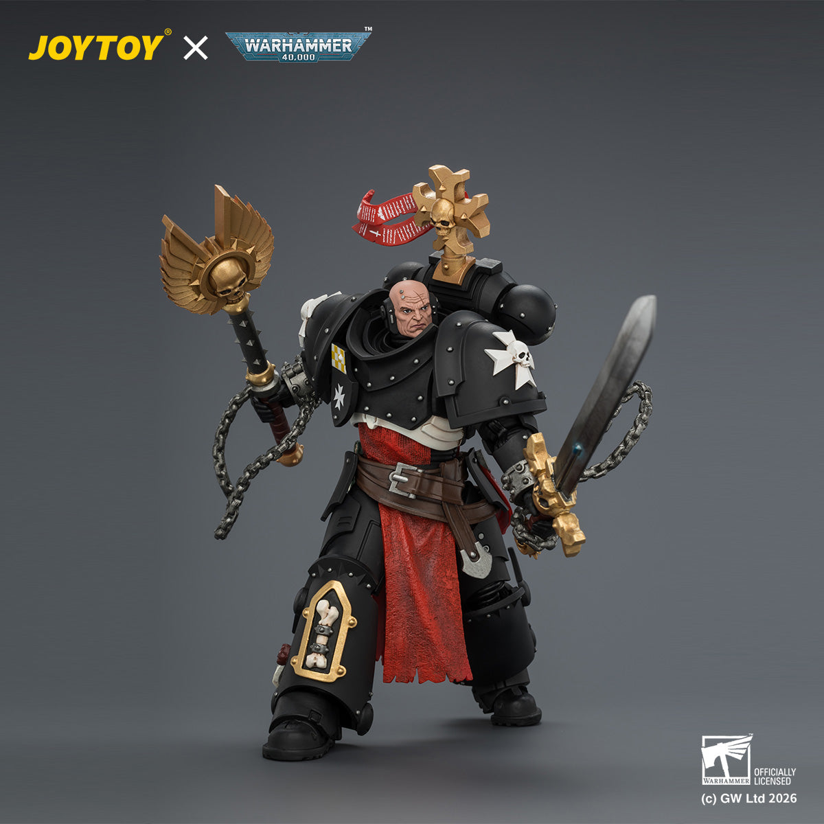 [PreOrder]JOYTOY Warhammer 40k 1/18 Action Figure Black Templars Execrator 1 with Crozius Arcanum and Master-Crafted Power Weapon