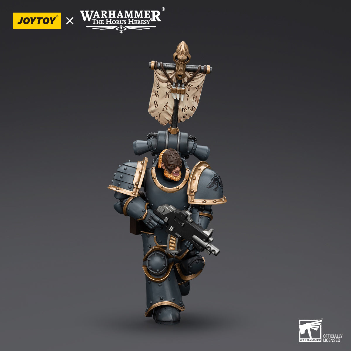 JOYTOY Action Figure 1/18 Space Wolves Grey Slayer Pack Grey Slayer With Legion Vexilla Model Birthday Gifts