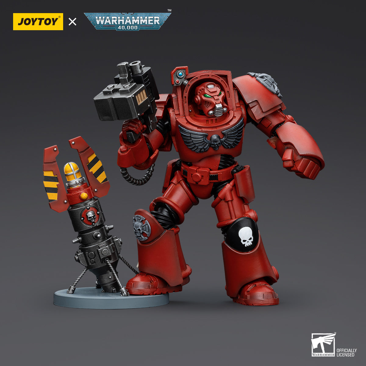JOYTOY Action Figure 1/18 Blood Angels Terminator Squad Terminator with Storm Bolter Model Birthday Gifts 