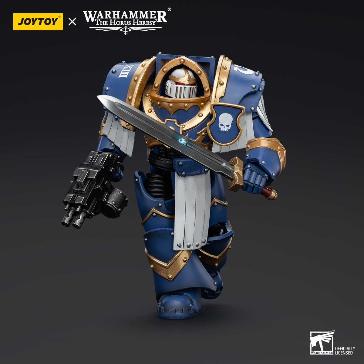 JOYTOY Action Figure 1/18 Ultramarines Cataphractii Terminator Squad Sergeant with Power Sword Model Birthday Gifts 