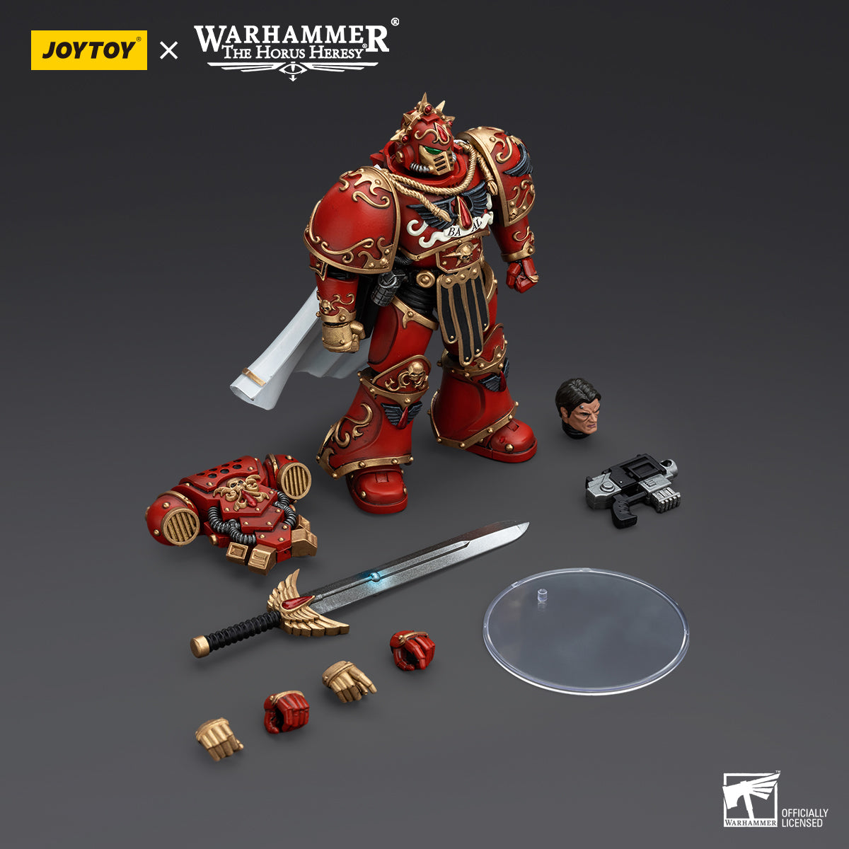 JOYTOY Action Figure 1/18 Blood Angels Legion Praetor with Paragon Blade Model Birthday Gifts 