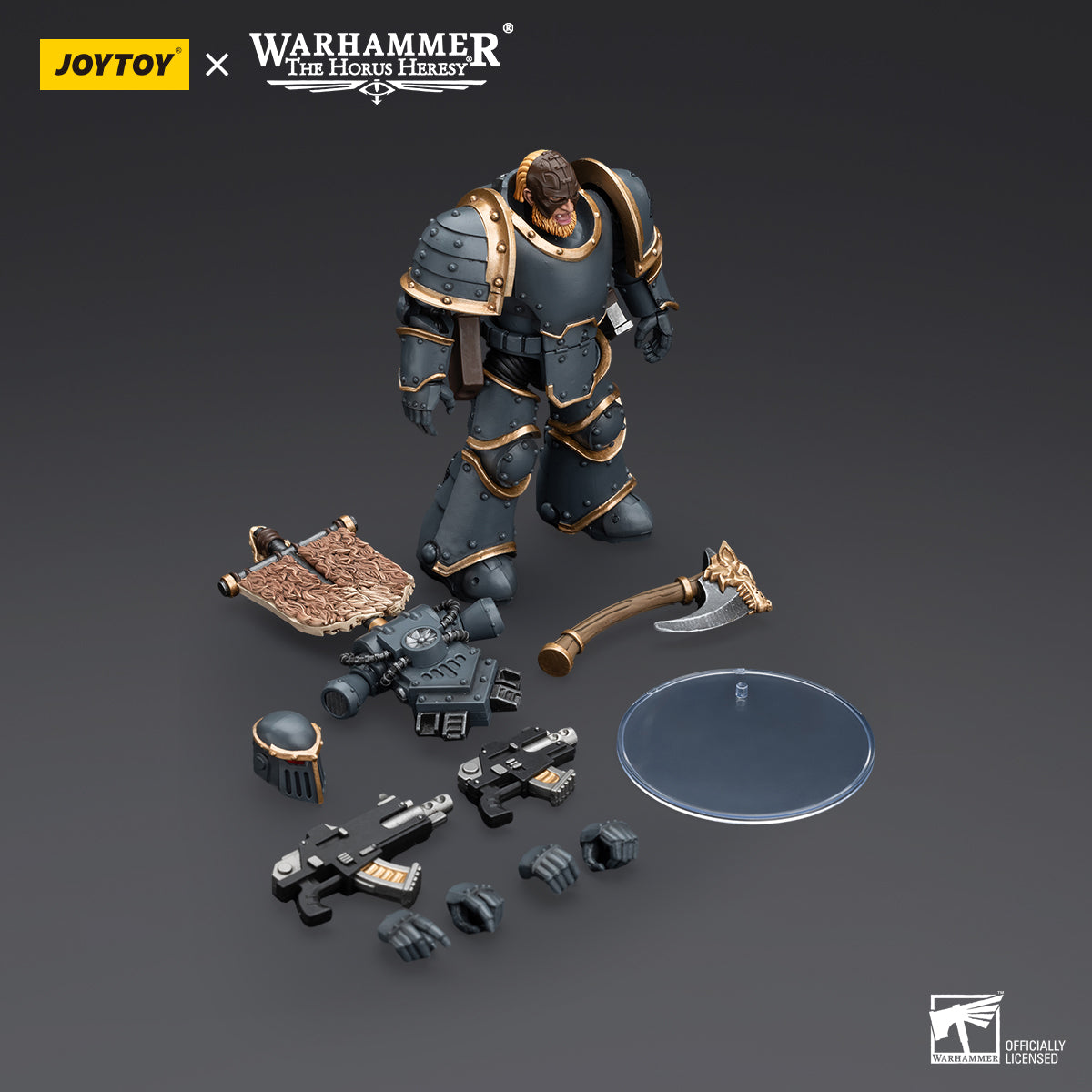 JOYTOY Action Figure 1/18 Space Wolves Grey Slayer Pack Grey Slayer With Legion Vexilla Model Birthday Gifts
