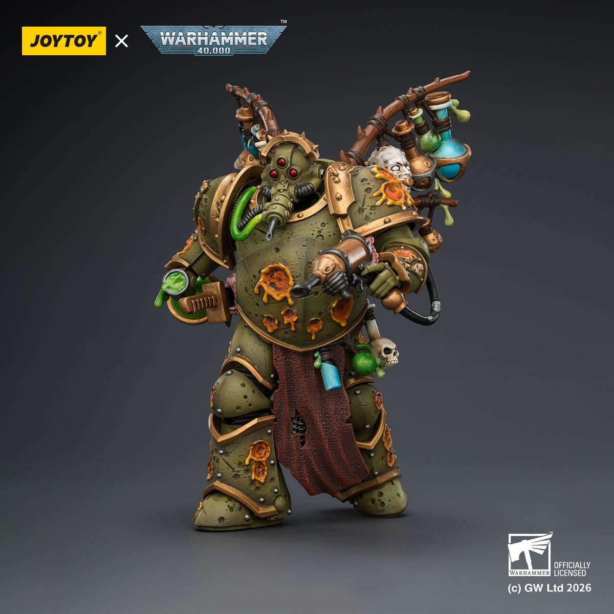 JOYTOY Warhammer 40k Death Guard Biologus Putrifier with Injector Pistol and Hyper Blight Grenades Collection Model Birthday Gifts