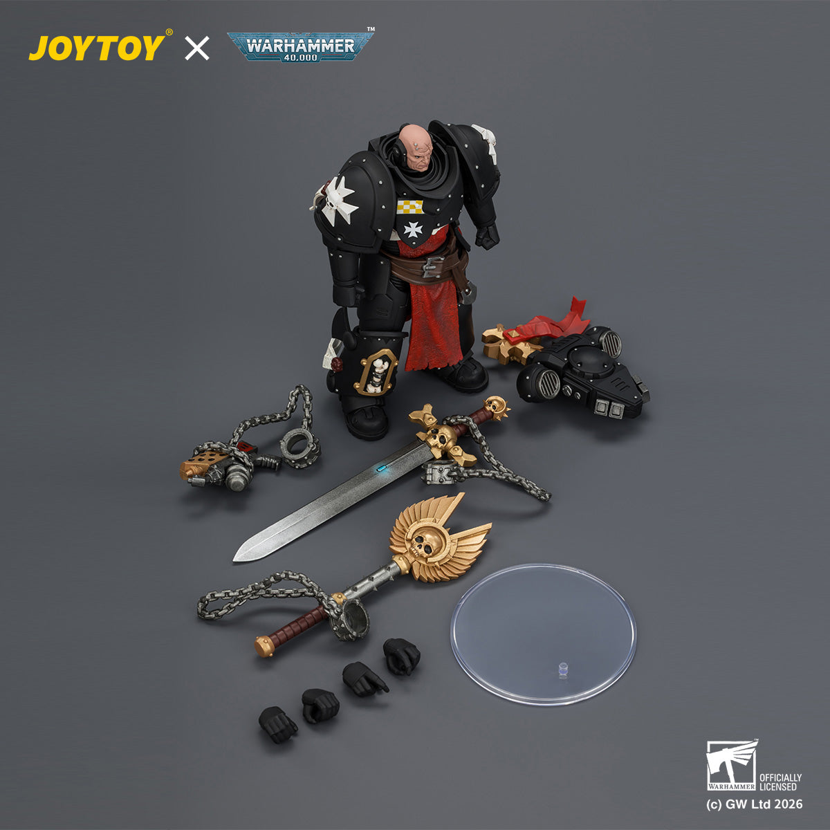 [PreOrder]JOYTOY Warhammer 40k 1/18 Action Figure Black Templars Execrator 1 with Crozius Arcanum and Master-Crafted Power Weapon