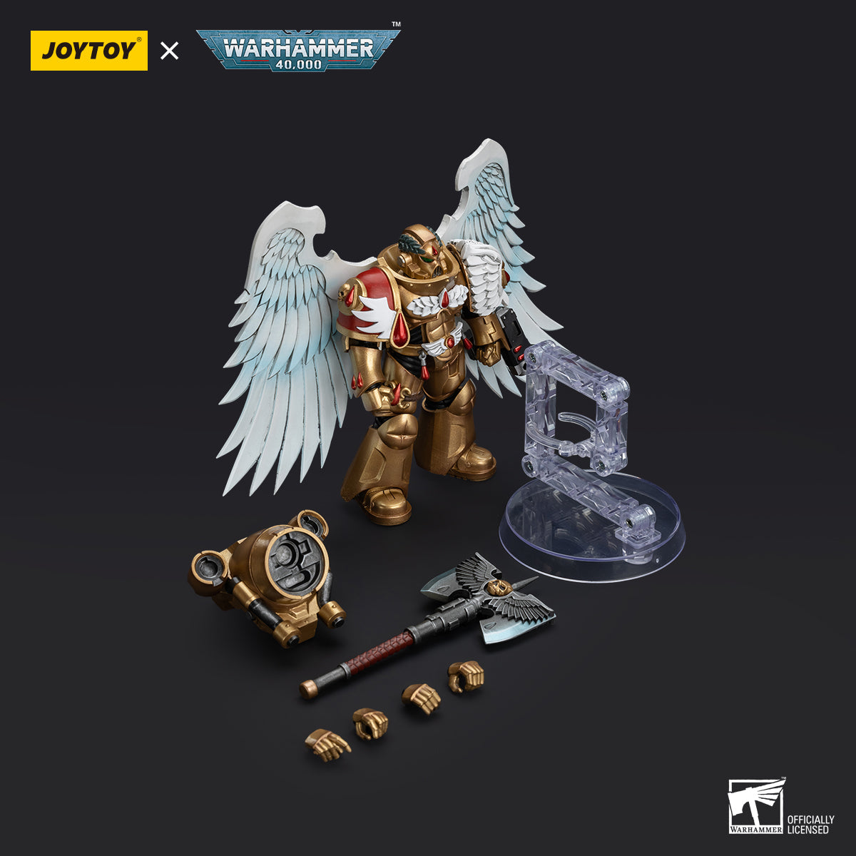 JOYTOY Action Figure 1/18 Blood Angels Sanguinary Guard with Encarmine Ax Model Birthday Gifts 