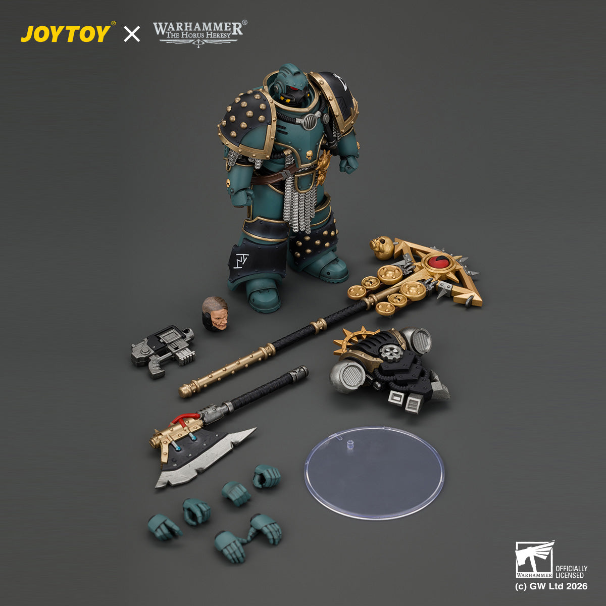 JOYTOY Warhammer "The Horus Heresy"  1/18  STARCRAFT Action Figure  Sons of Horus Herald Consul with Icon of Allegiance, Bolt Pistol and Power Weapon