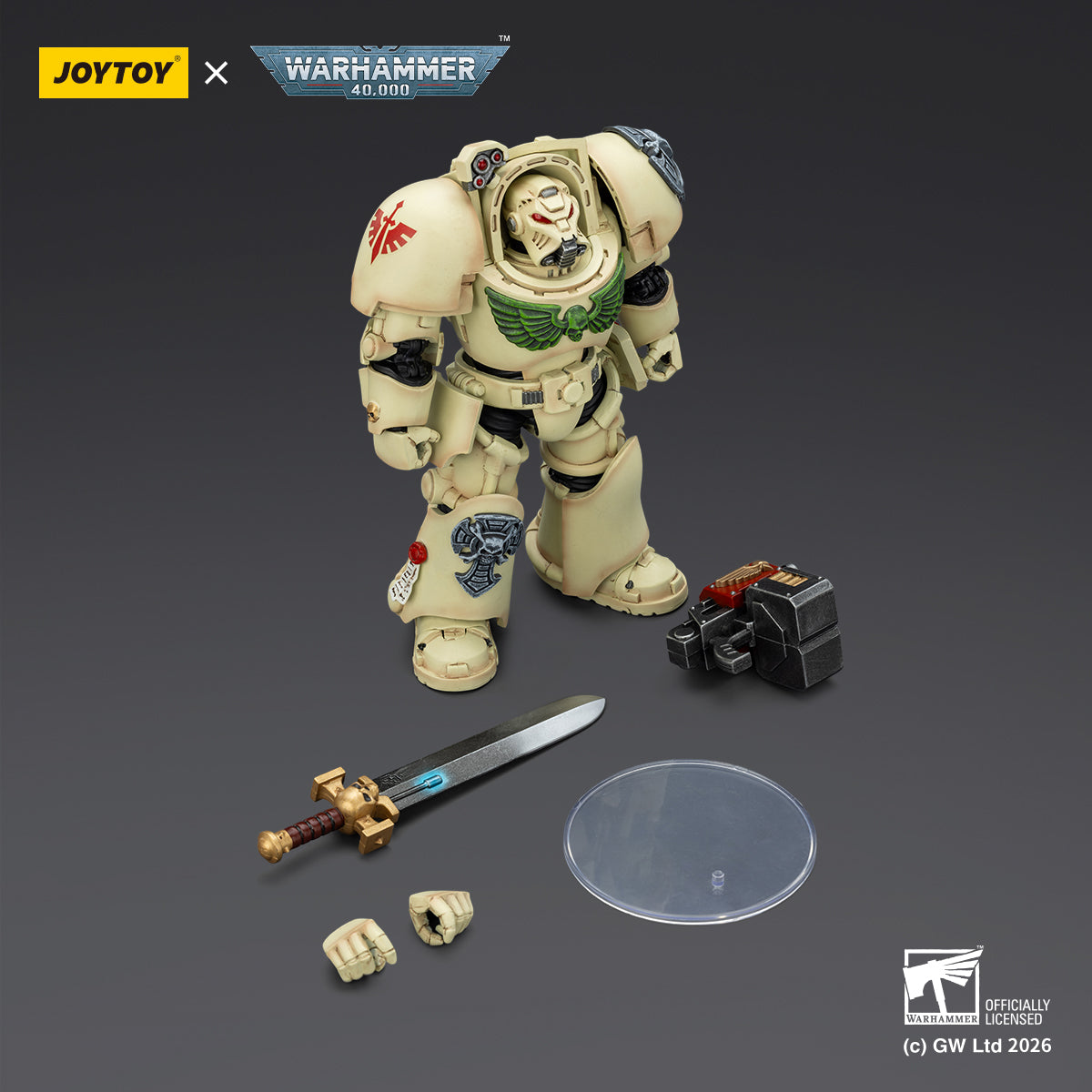 JOYTOY  Warhammer 40,000 Action Figure 1/18 Dark Angels Deathwing Terminator 1 with Power Sword and Storm Bolter model toys JT03127