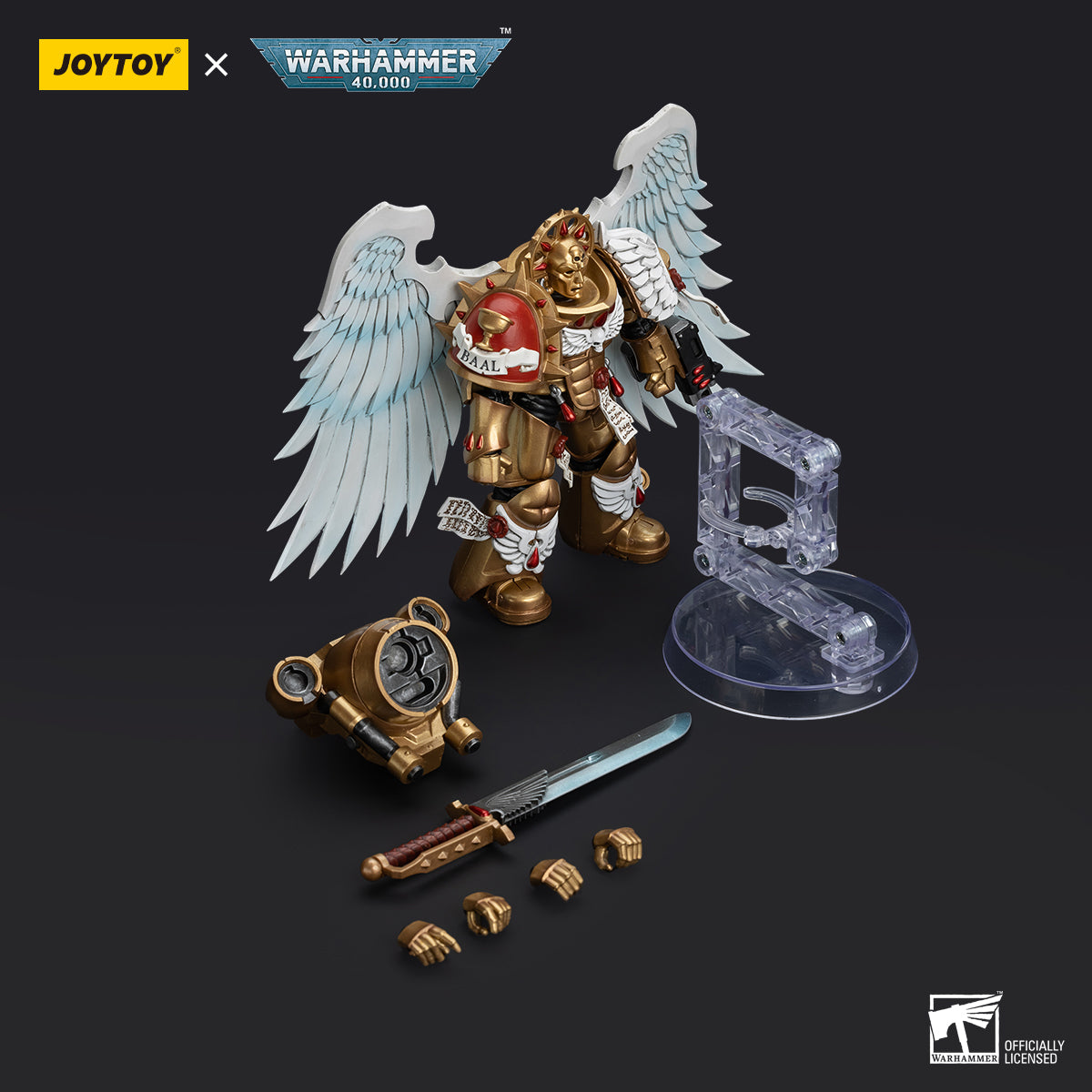 JOYTOY 1/18 Warhammer 40,000  action figures  Blood Angels Sanguinary Guard with Encarmine Sword 1