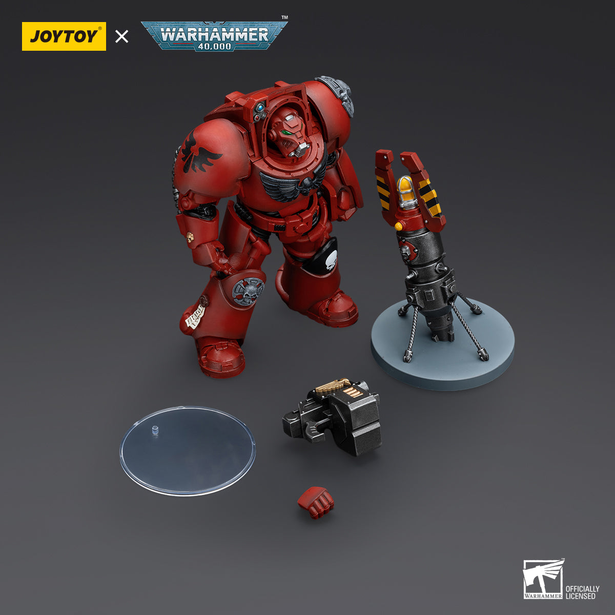 JOYTOY Action Figure 1/18 Blood Angels Terminator Squad Terminator with Storm Bolter Model Birthday Gifts 
