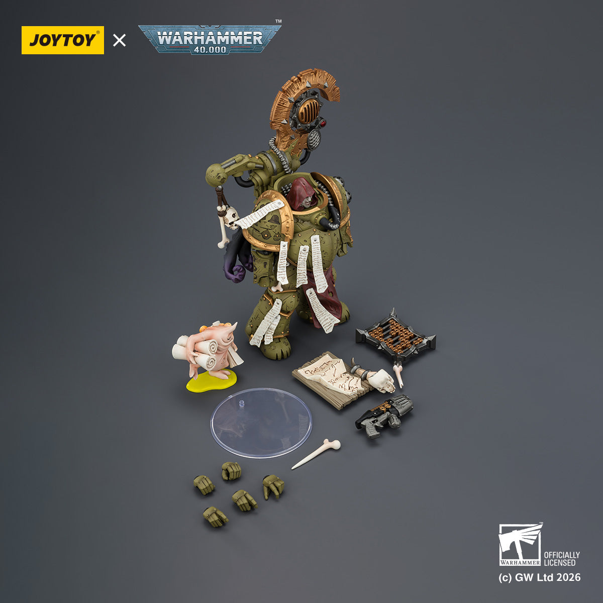 JOYTOY Warhammer 40k Death Guard Tallyman with Plasma Pistol Collection Model Birthday Gifts