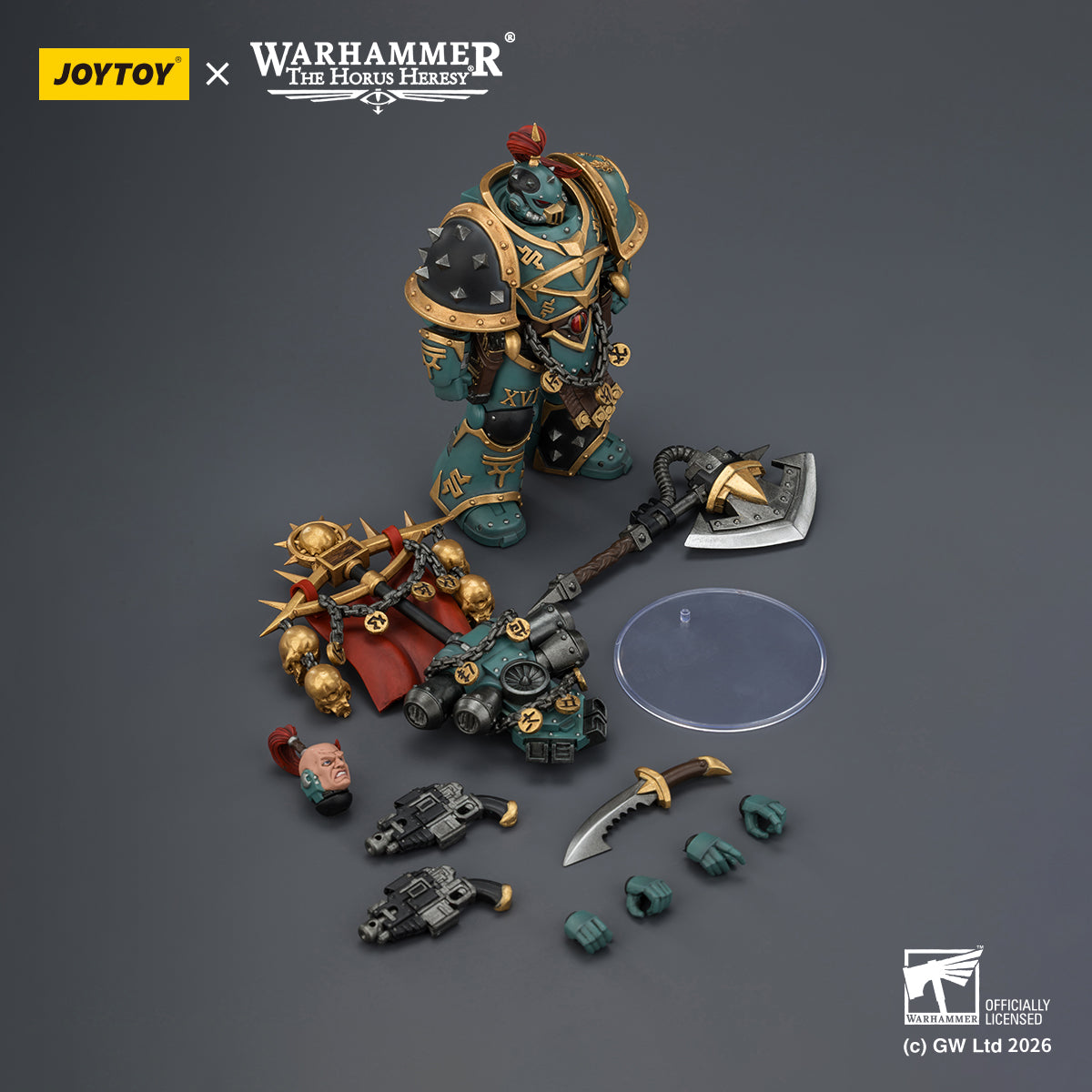 JOYTOY Warhammer Action Figure  Sons of Horus Vheren Ashurhaddon Master of the True Sons, with the Axe Serpentis   Collection Model Birthday Gifts