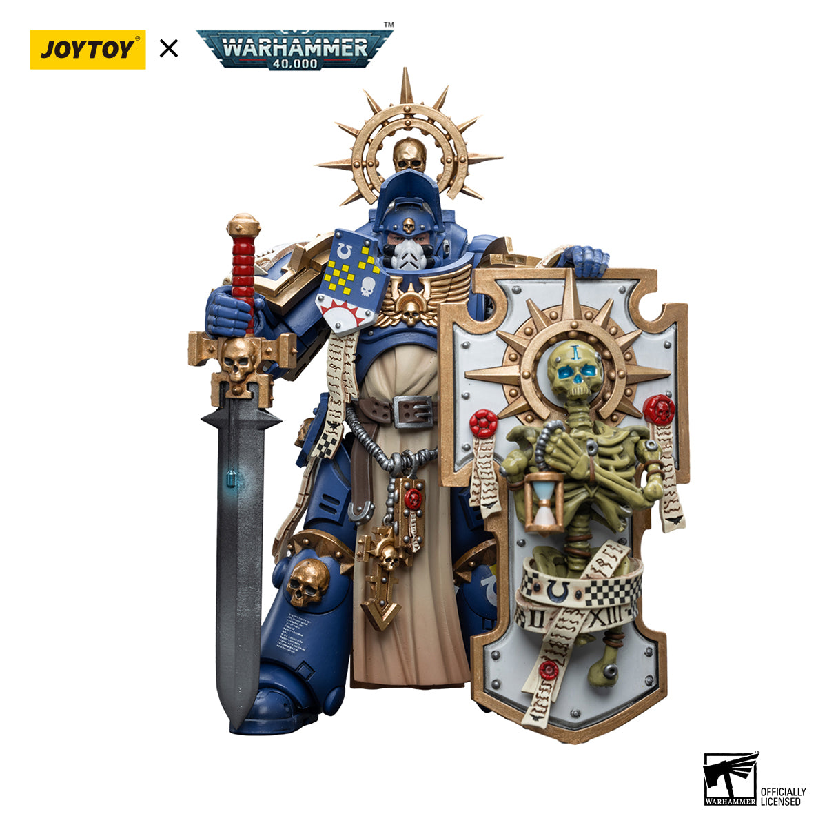[IN STOCK]JOYTOY Warhammer 40K Action Figure 1/18 Ultramarines Primaris Captain with Relic Shield and Power Sword