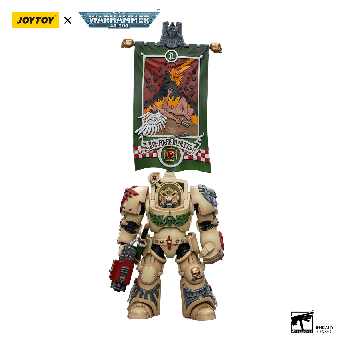 JOYTOY Action Figure 1/18 Dark Angels Deathwing Ancient with Company Banner Model Birthday Gifts