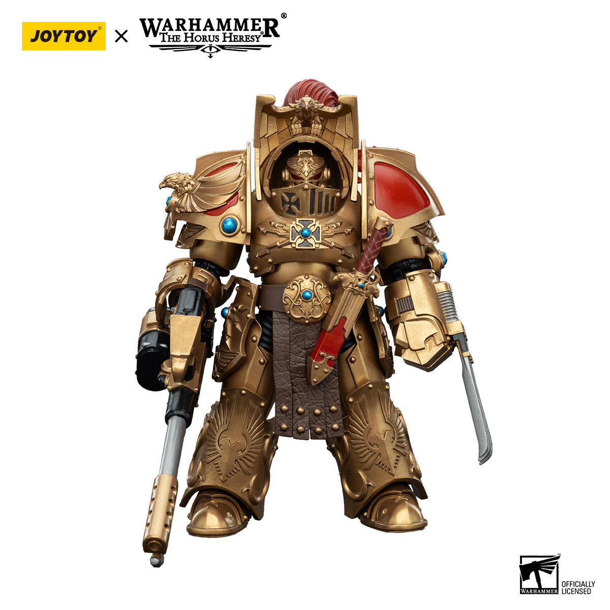 JOYTOY Warhammer "The Horus Heresy" Action Figure 1/18 Legio Custodes Aquilon Terminator Squad Aquilon with Infernus Firepike Assault Anime Military Model Toys  JT00768