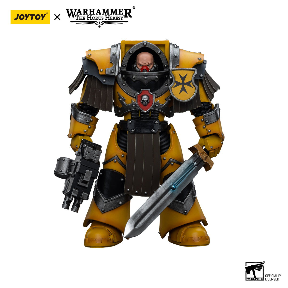 JOYTOY Action Figure 1/18 Imperial Fists Legion Cataphractii Terminator Squad Legion Cataphractii Sergeant with Power Sword Model Birthday Gifts