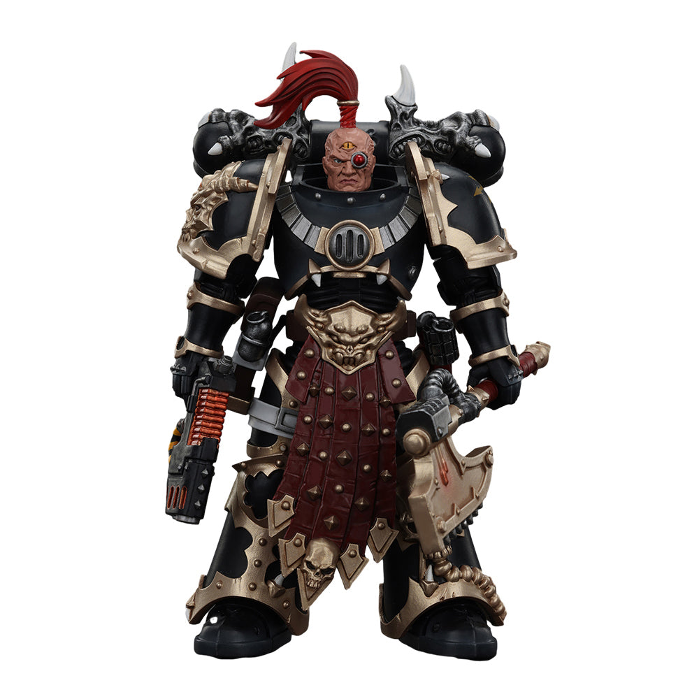 JOYTOY-Warhammer The Horus Heresy 1:18 Action Figure Chaos Space Marines Black Legion Chosen with Plasma Pistol and Power Axe-Collection Model Birthday Gifts