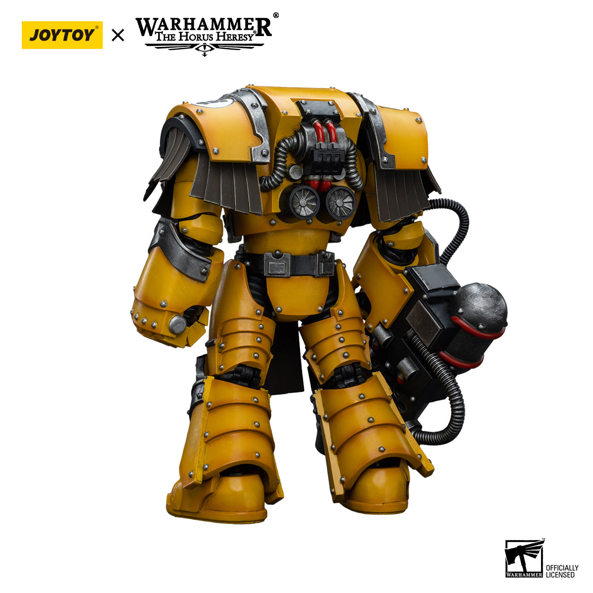 JOYTOY Action Figure 1/18 Imperial Fists Legion Cataphractii Terminator Squad Legion Cataphractii with Heavy Flamer Model Birthday Gifts 