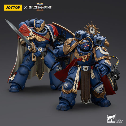[IN STOCK]JOYTOY 1/18 Action Figure Warhammer 40,000 Ultramarines Marneus Calgar, Chapter Master with MKX Gravis Armour and Gauntlets of Ultramar-Victrix Honour Guard with Storm Shield And Power Sword 2PCS