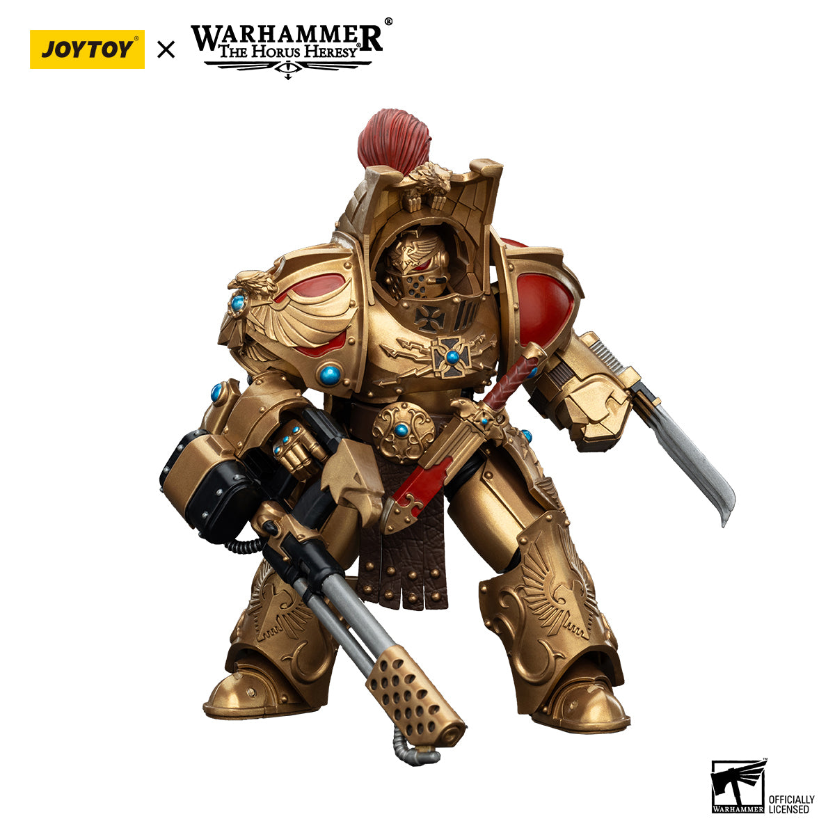 JOYTOY Warhammer "The Horus Heresy" Action Figure 1/18 Legio Custodes Aquilon Terminator Squad Aquilon with Infernus Firepike Assault Anime Military Model Toys  JT00768