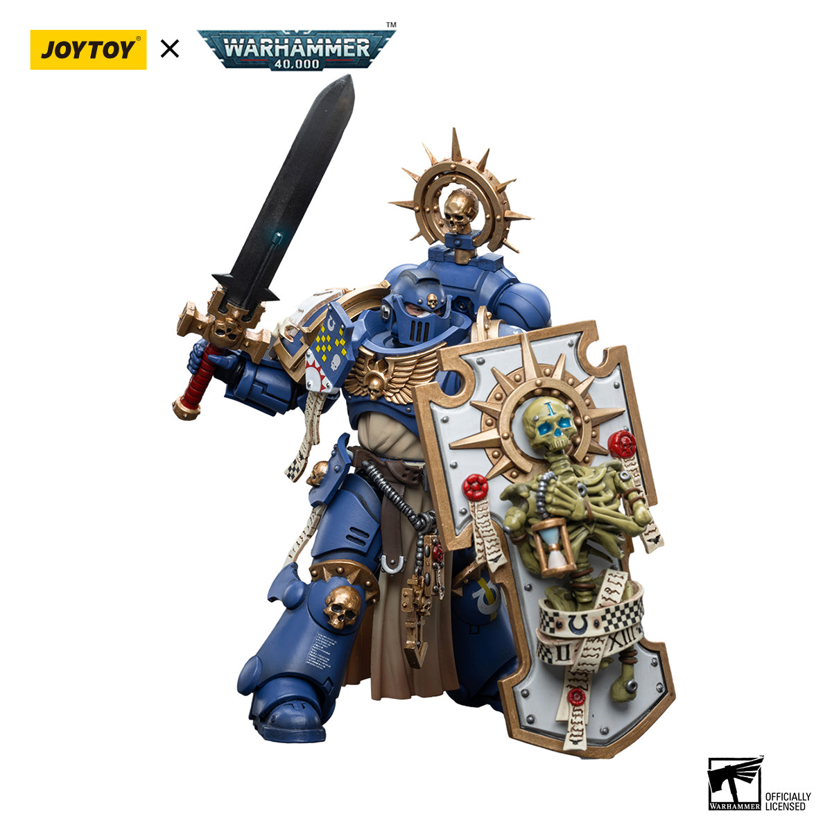 [IN STOCK]JOYTOY Warhammer 40K Action Figure 1/18 Ultramarines Primaris Captain with Relic Shield and Power Sword