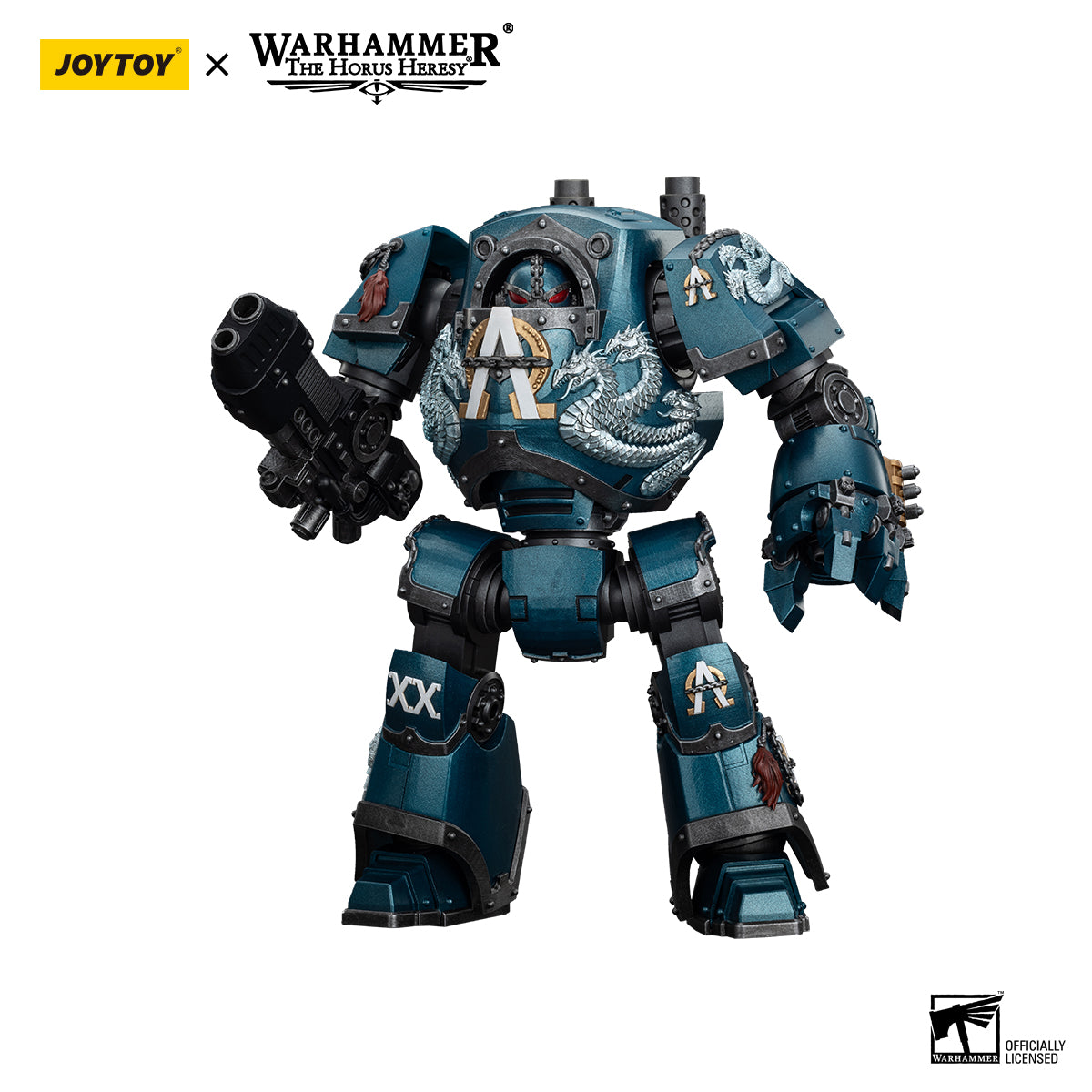 JOYTOY Action Figure 1/18 Warhammer The Horus Heresy Alpha Legion Contemptor Dreadnought with Gravis Plasma Cannon 