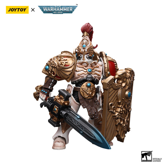 JOYTOY Action Figure 1/18 Adeptus Custodes Solar Watch Custodian Guard with Sentinel Blade and Praesidium Shield Model Birthday Gifts