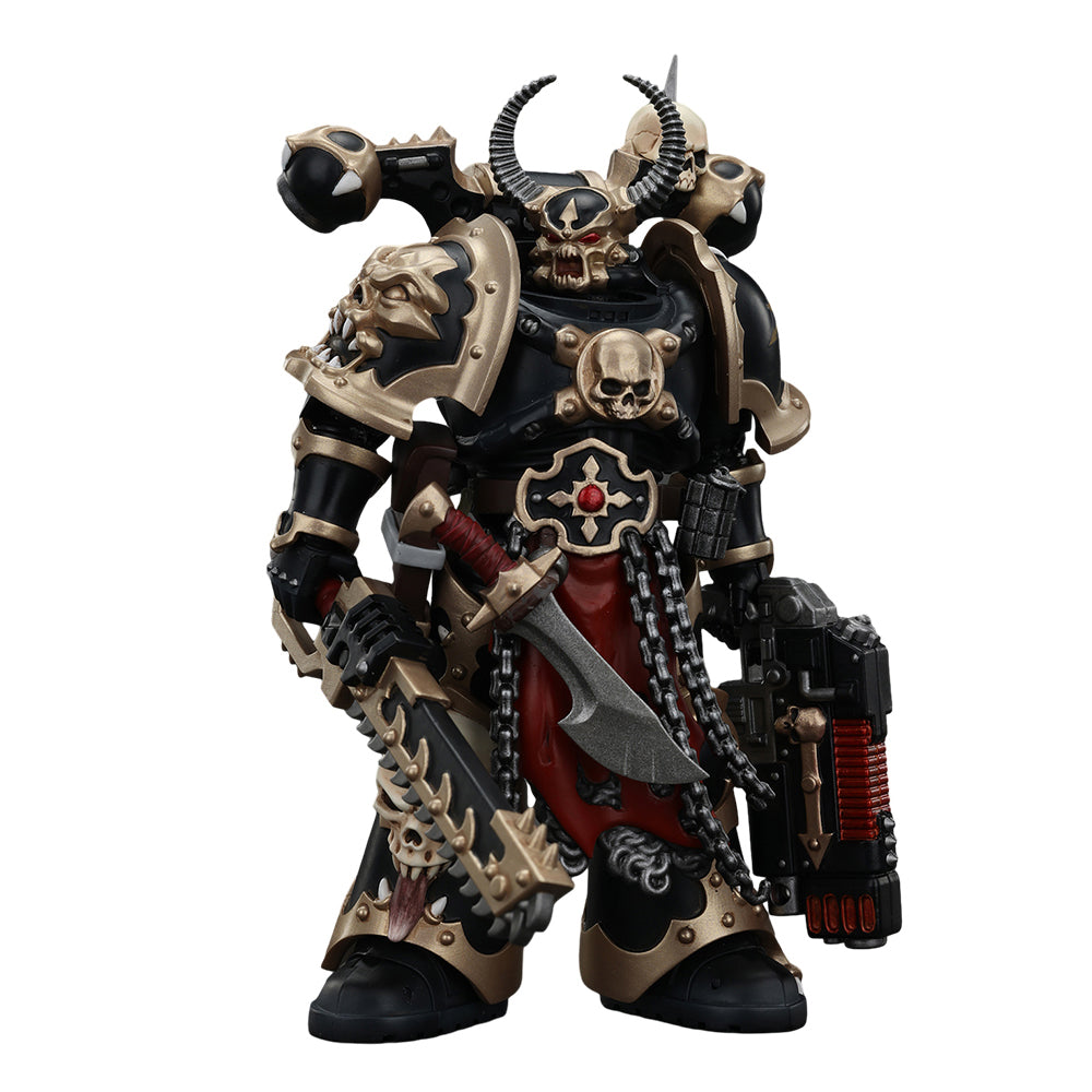 JOYTOY-Warhammer The Horus Heresy-1:18-Action Figure-Chaos Space Marines Black Legion Chosen with Combi-melta and chainsword-Collection Model Birthday Gifts