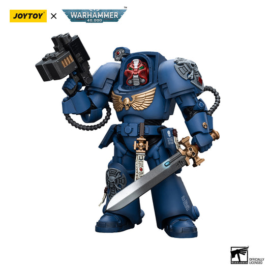 JOYTOY Action Figure 1/18 Ultramarines Terminator Squad Sergeant with Power Sword and Teleport Homer Model Birthday Gifts 