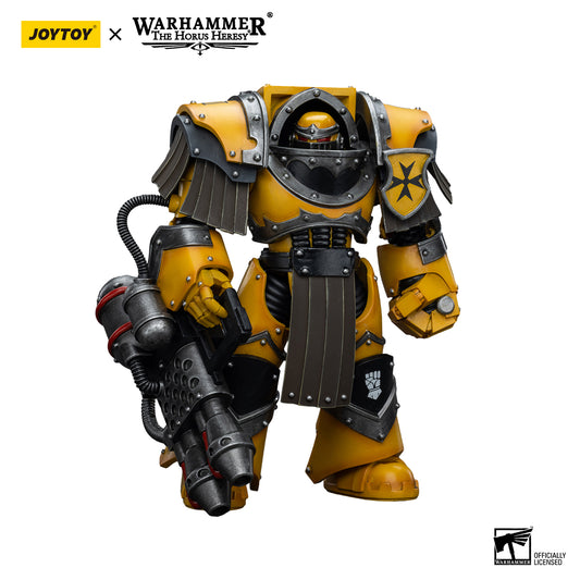 JOYTOY Action Figure 1/18 Imperial Fists Legion Cataphractii Terminator Squad Legion Cataphractii with Heavy Flamer Model Birthday Gifts