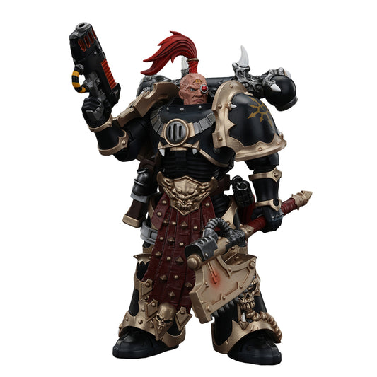 JOYTOY-Warhammer The Horus Heresy 1:18 Action Figure Chaos Space Marines Black Legion Chosen with Plasma Pistol and Power Axe-Collection Model Birthday Gifts
