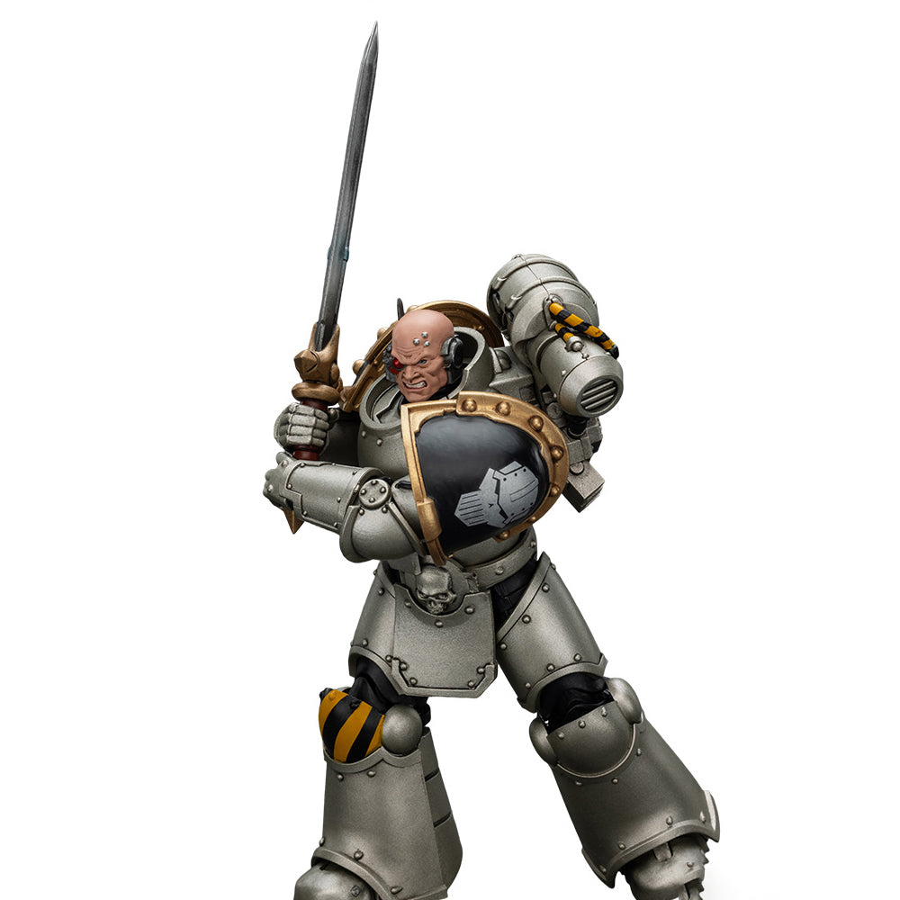 JOYTOY Warhammer 40,000 The Horus Heresy 1/18 Action Figure-Iron Warriors Command Squad Chosen with Legion Standard Collection Model Birthday Gift