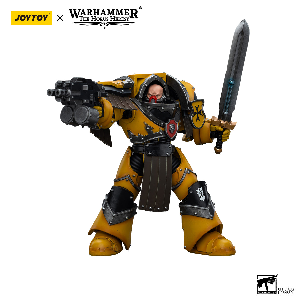 JOYTOY Action Figure 1/18 Imperial Fists Legion Cataphractii Terminator Squad Legion Cataphractii Sergeant with Power Sword Model Birthday Gifts