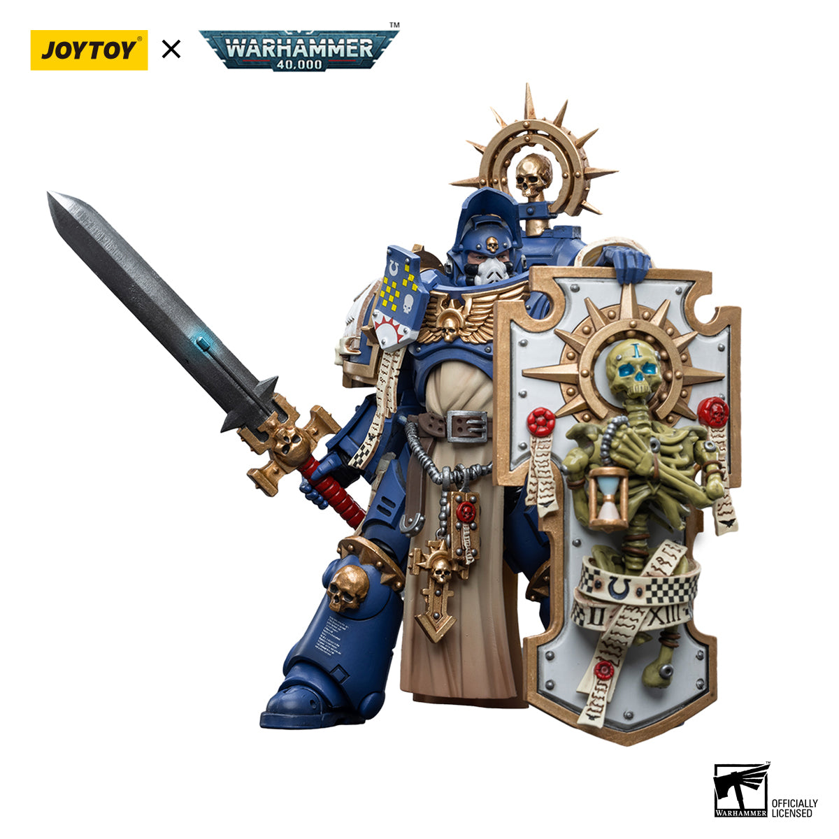 [IN STOCK]JOYTOY Warhammer 40K Action Figure 1/18 Ultramarines Primaris Captain with Relic Shield and Power Sword