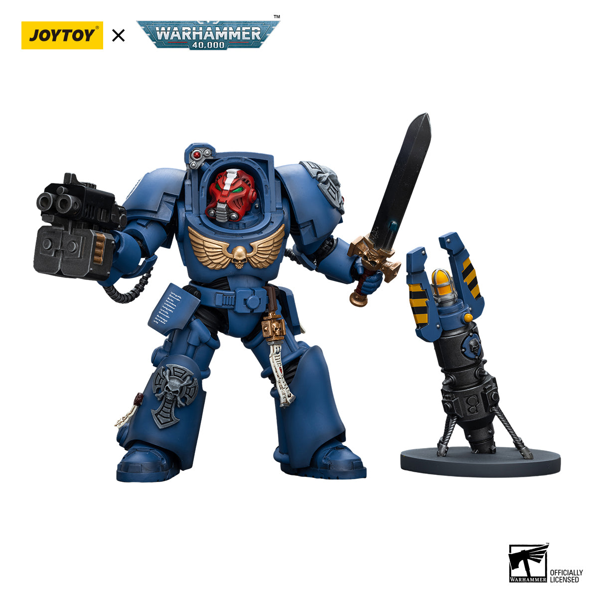 JOYTOY Action Figure 1/18 Ultramarines Terminator Squad Sergeant with Power Sword and Teleport Homer Model Birthday Gifts 