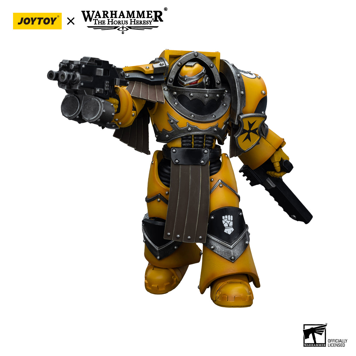JOYTOY Action Figure 1/18 Imperial Fists Legion Cataphractii Terminator Squad Legion Cataphractii with Chainfist Model Birthday Gifts 