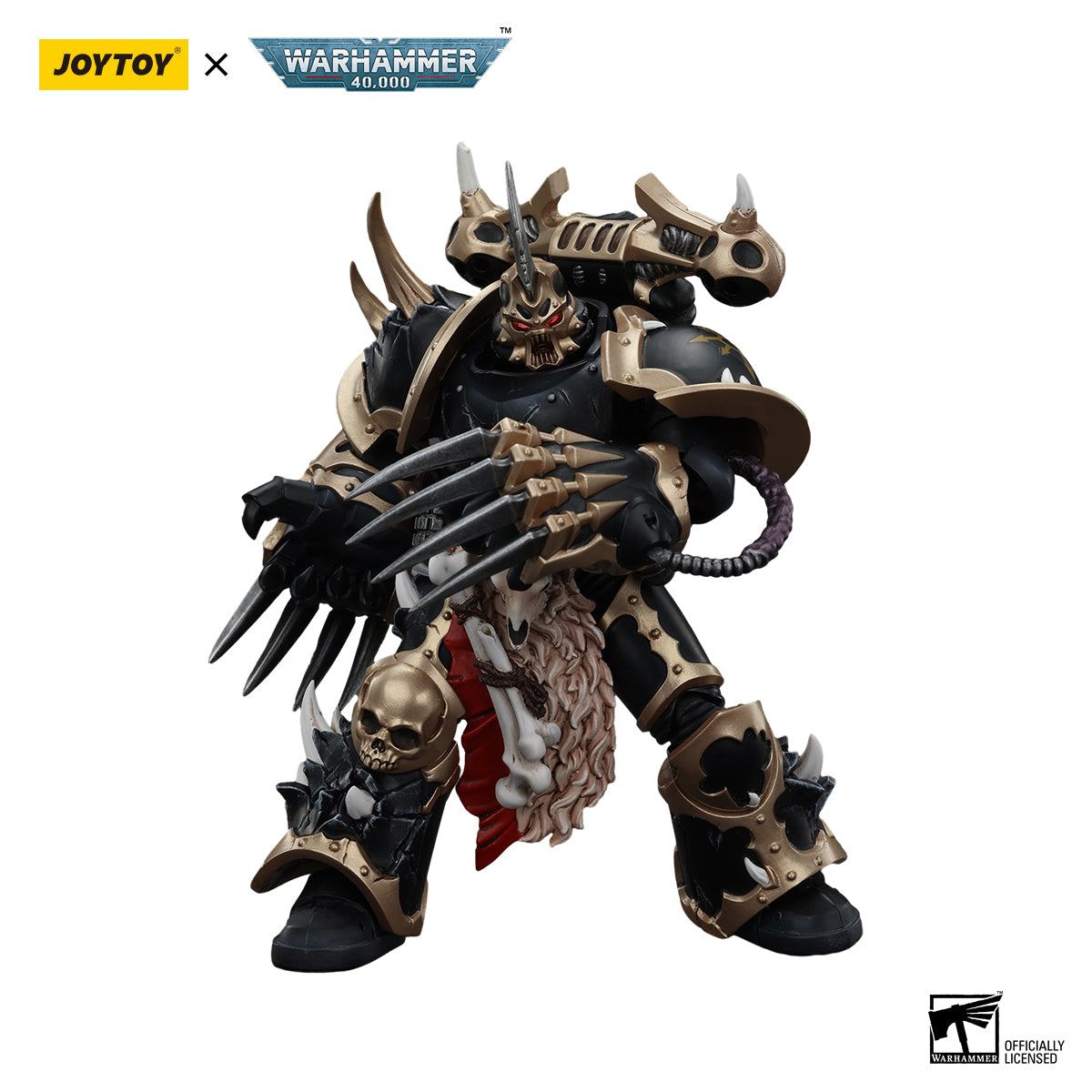 JOYTOY Action Figure 1/18 Warhammer 40k Black Legion Chosen with Lightning Claws Model Birthday Gifts 